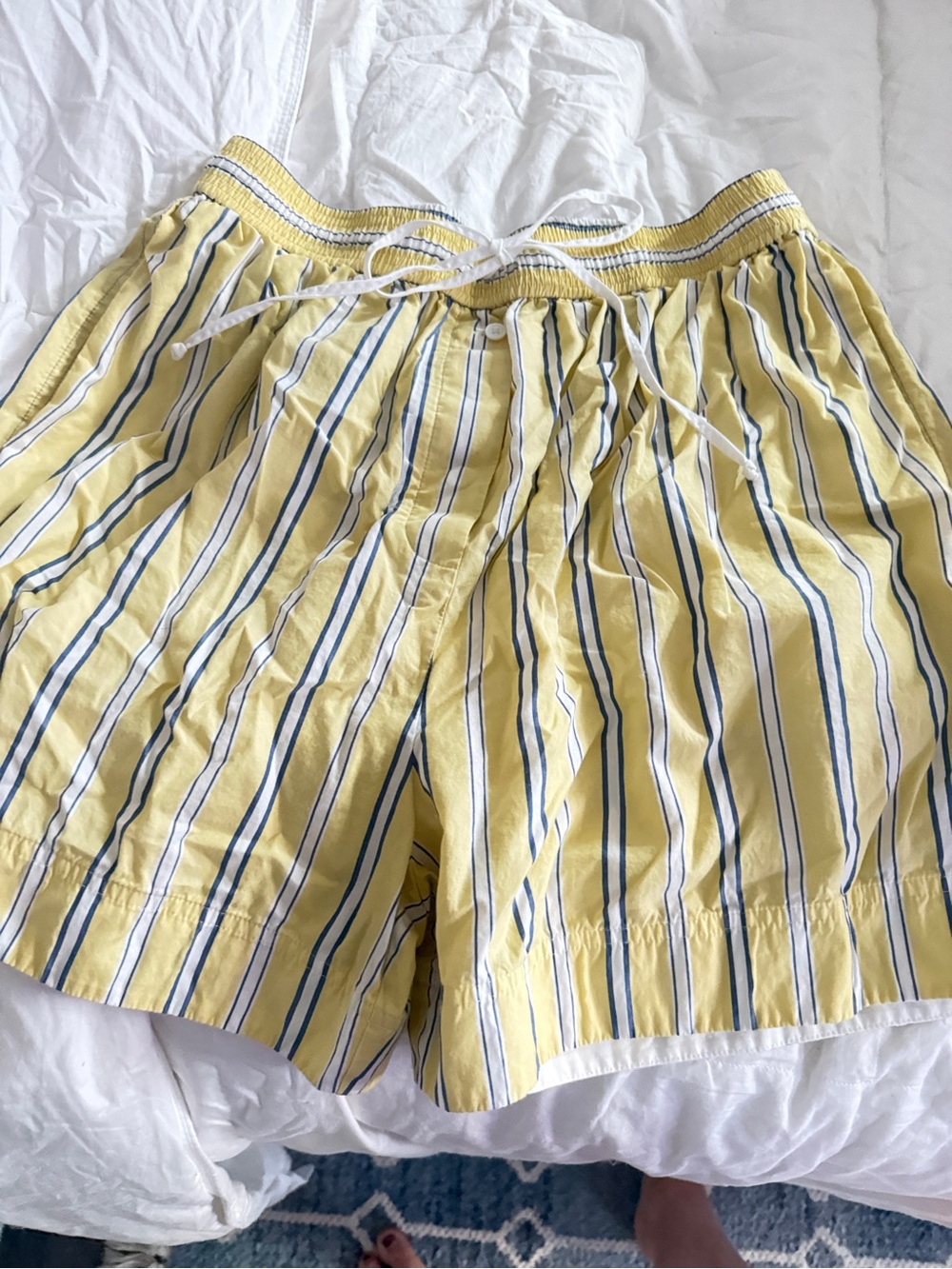 Saint Art Lexie Short in Sand Stripe - Size Medium Cotton Boxer Shorts